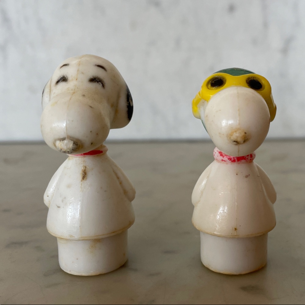 UNITED FEATURE SYNDICATE Snoopy Vintage Action Figures Set Flying Ace & Snoopy 2